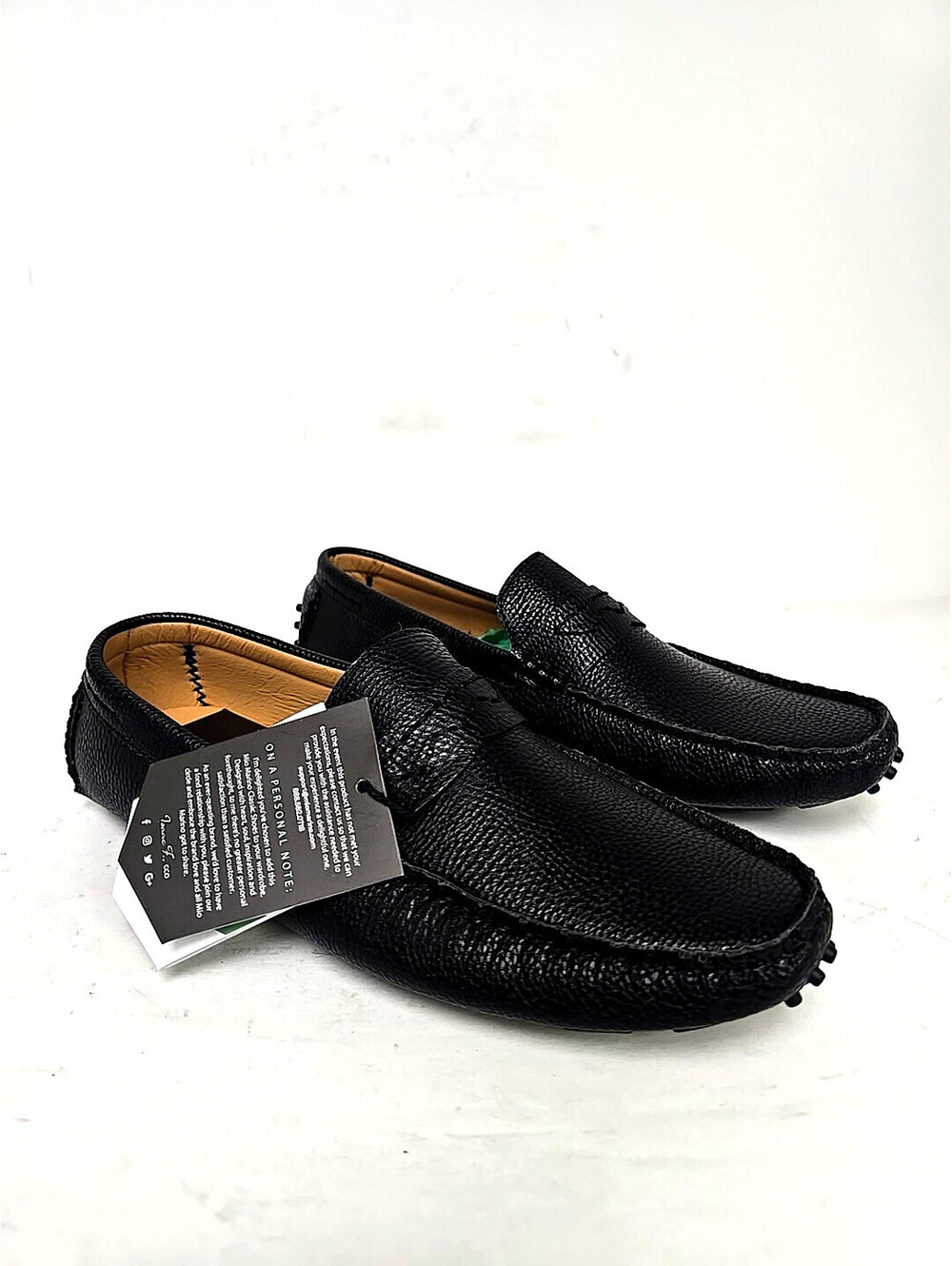 Mio Marino Men's MLS082-1-BK Traditional Suave Penny Loafer Black Size 9.5M